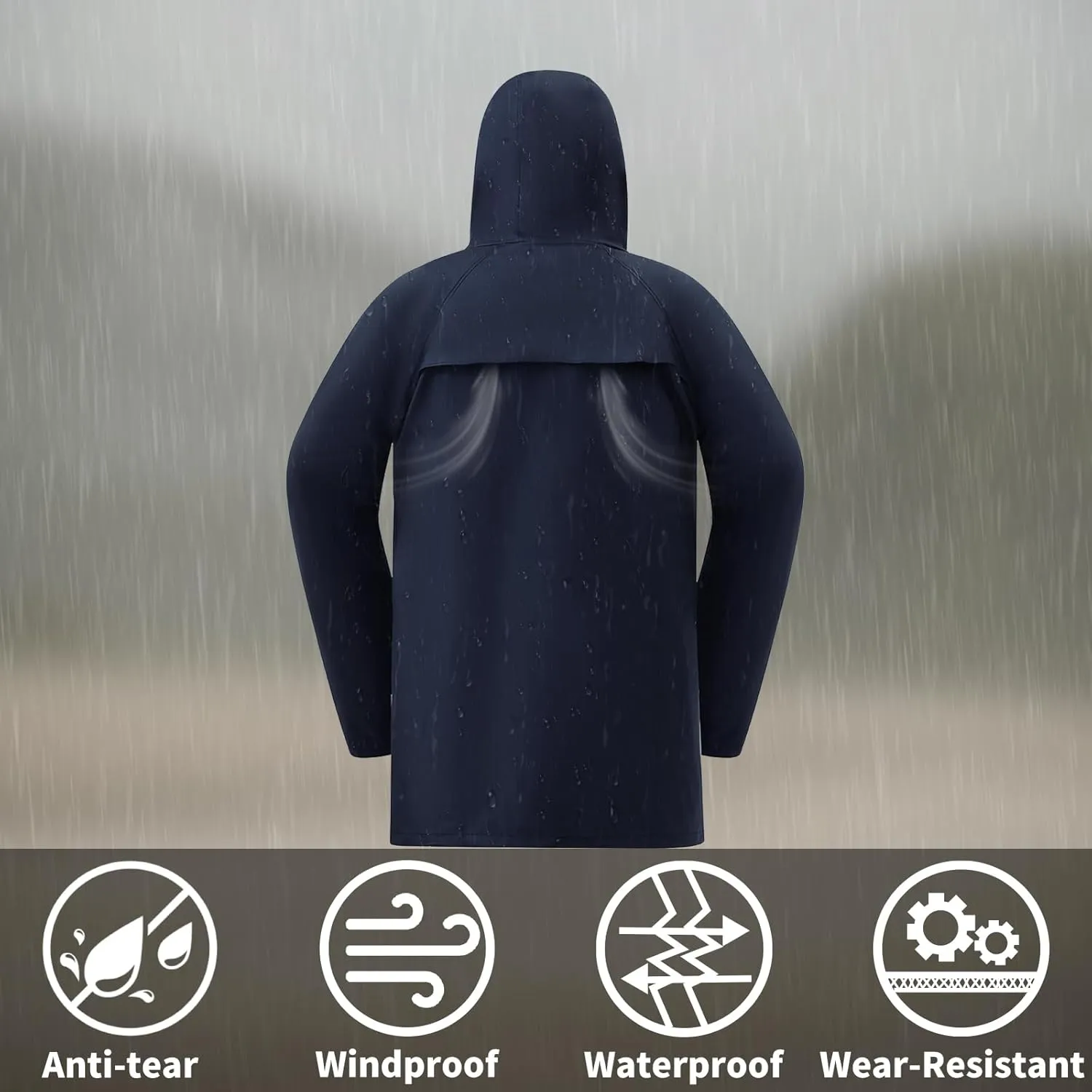 Rain Suits for Men Women Waterproof Heavy Duty Rain Gear Long Rain Jacket Coat & Pants