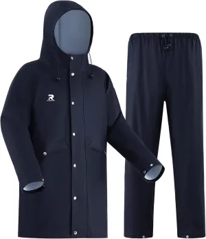Rain Suits for Men Women Waterproof Heavy Duty Rain Gear Long Rain Jacket Coat & Pants