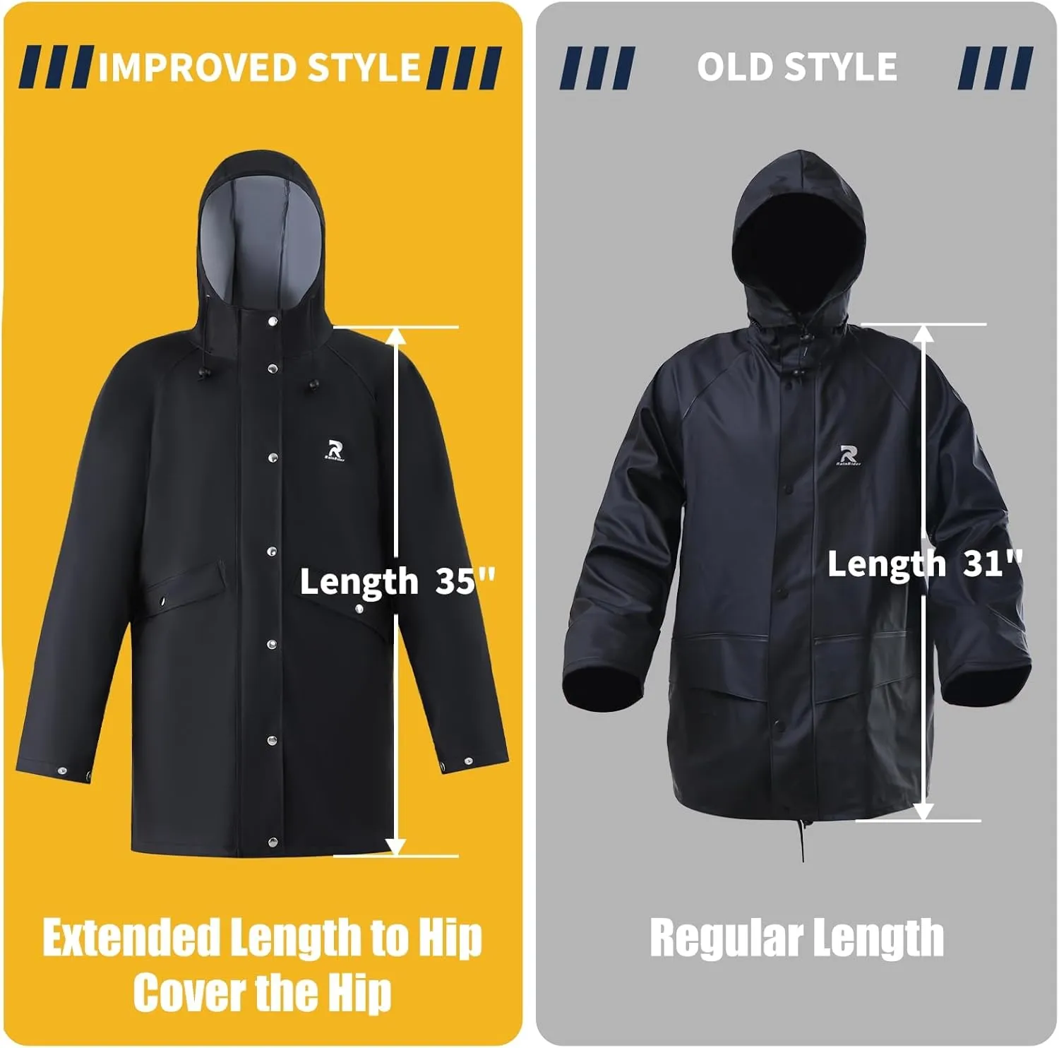 Rain Suits for Men Women Waterproof Heavy Duty Rain Gear Long Rain Jacket Coat & Pants