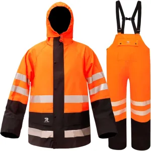 Rain Suits Waterproof for Men Women Heavy Duty Rain Gear High Visibility Reflective Jacket Bib Pants