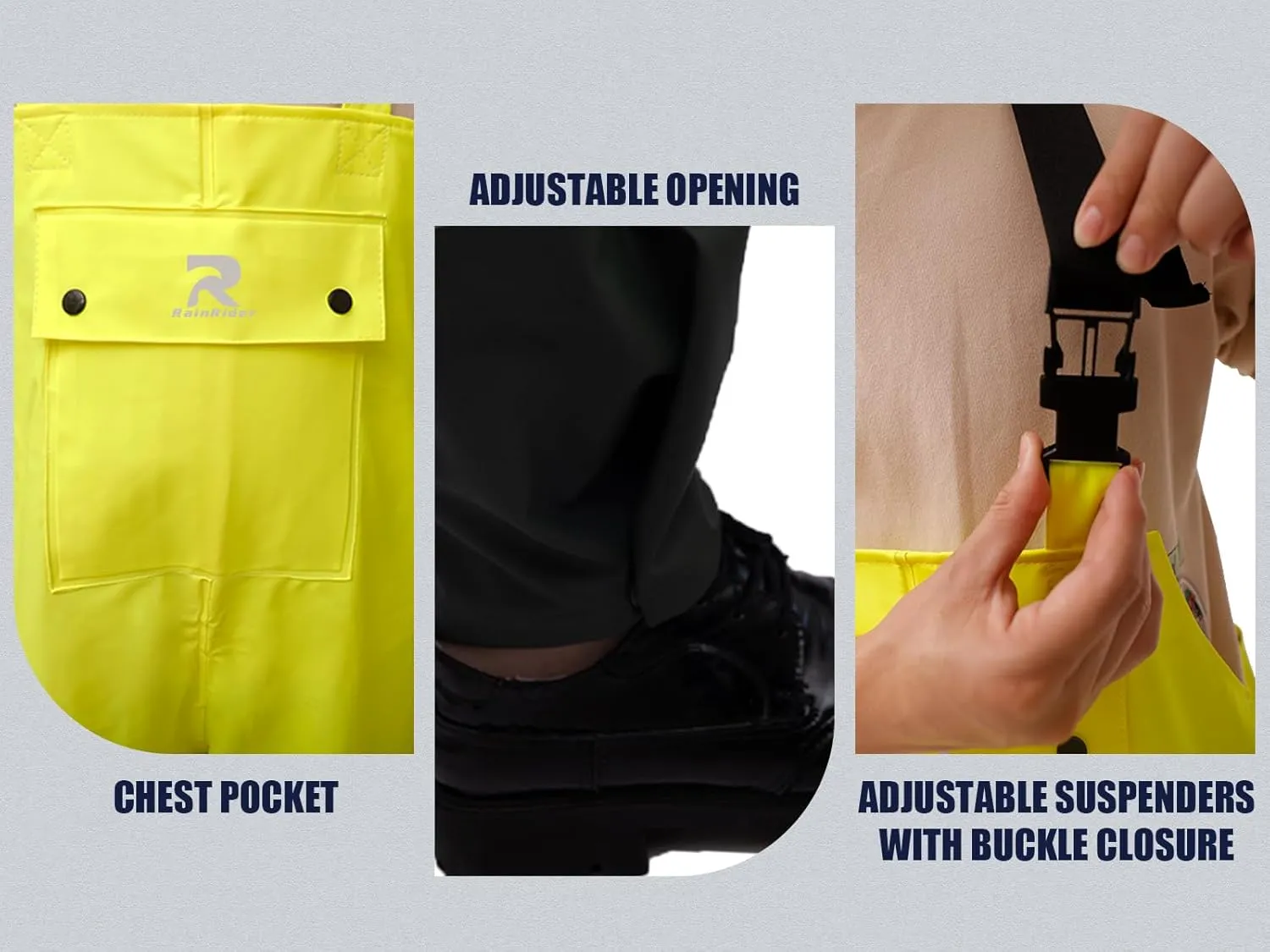 Rain Suits Waterproof for Men Women Heavy Duty Rain Gear High Visibility Reflective Jacket Bib Pants