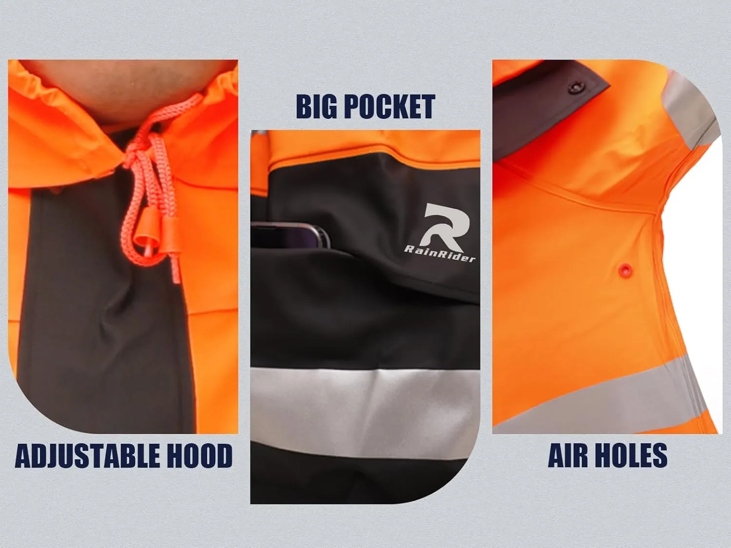 Rain Suits Waterproof for Men Women Heavy Duty Rain Gear High Visibility Reflective Jacket Bib Pants