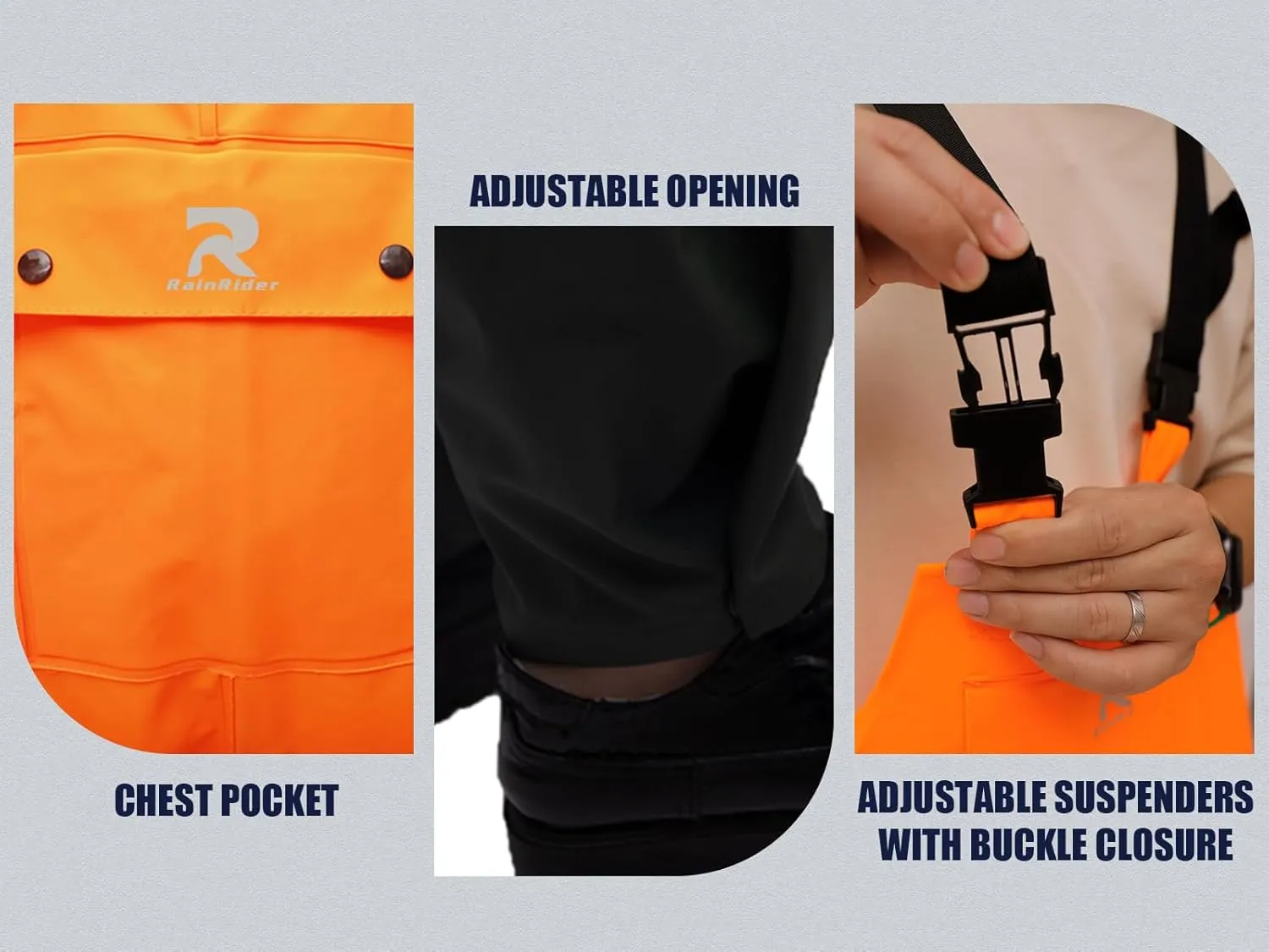 Rain Suits Waterproof for Men Women Heavy Duty Rain Gear High Visibility Reflective Jacket Bib Pants