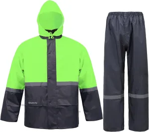 Raincoat Suit Outdoor Waterproof Breathable High Reflective High Performance Durable Rain Gear Hooded Jacket