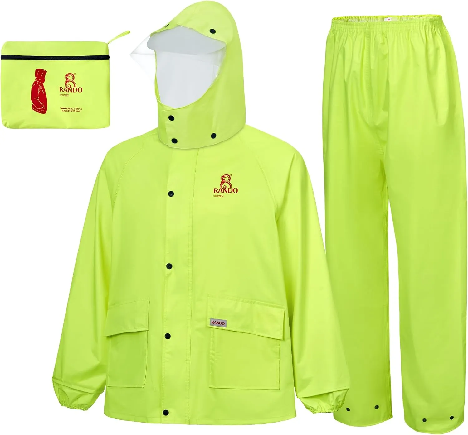 RANDO Rain Suits For Men And Women Waterproof | Motorcycle Rain Gear | Heavy Duty Rainwear (BST)