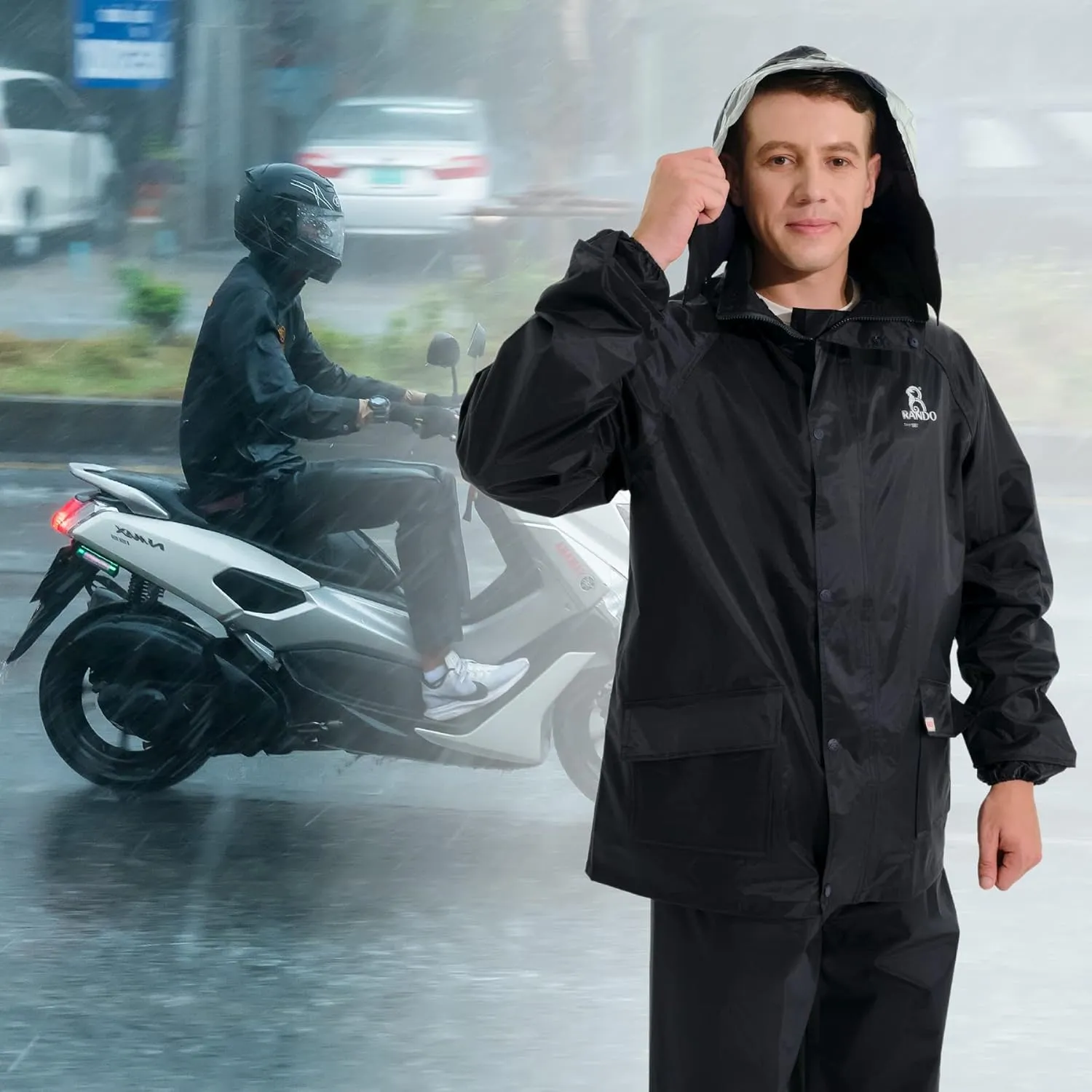 RANDO Rain Suits For Men And Women Waterproof | Motorcycle Rain Gear | Heavy Duty Rainwear (BST)