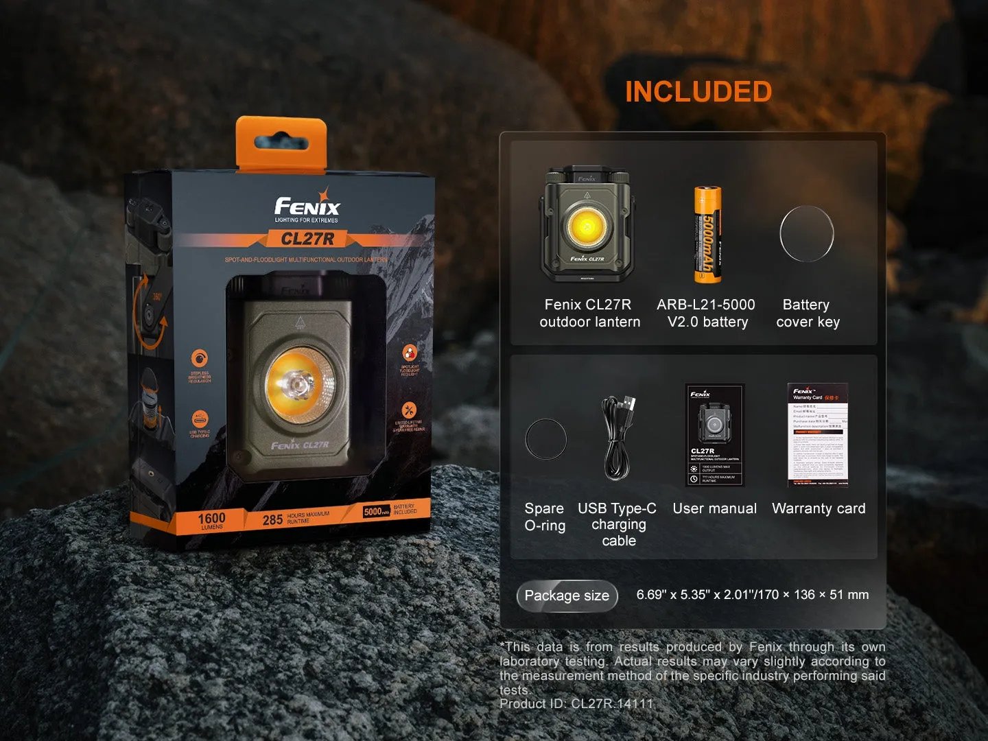 Rechargeable Lantern Fenix CL27R - Olive Green