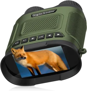 Rechargeable NVG Night Vision Binoculars, 2.5K Night Vision Goggles for Adults, 10X Optical Zoom, 8X Digital Zoom,Green
