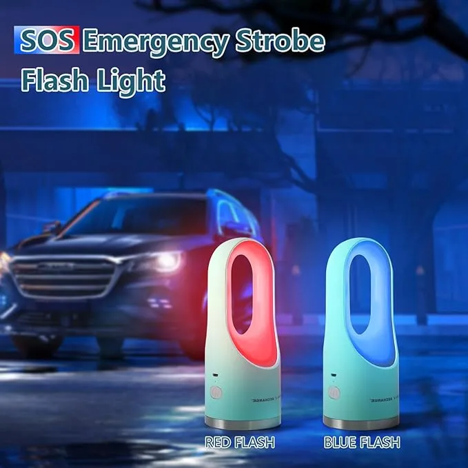 Rechargeable Spotlight Flashlight Portable Outdoor 1800mah Handheld U-Shape Lightweight Walking Lights 4 Modes Typr C Input for Home Walking Hiking Camping Fishing Emergency