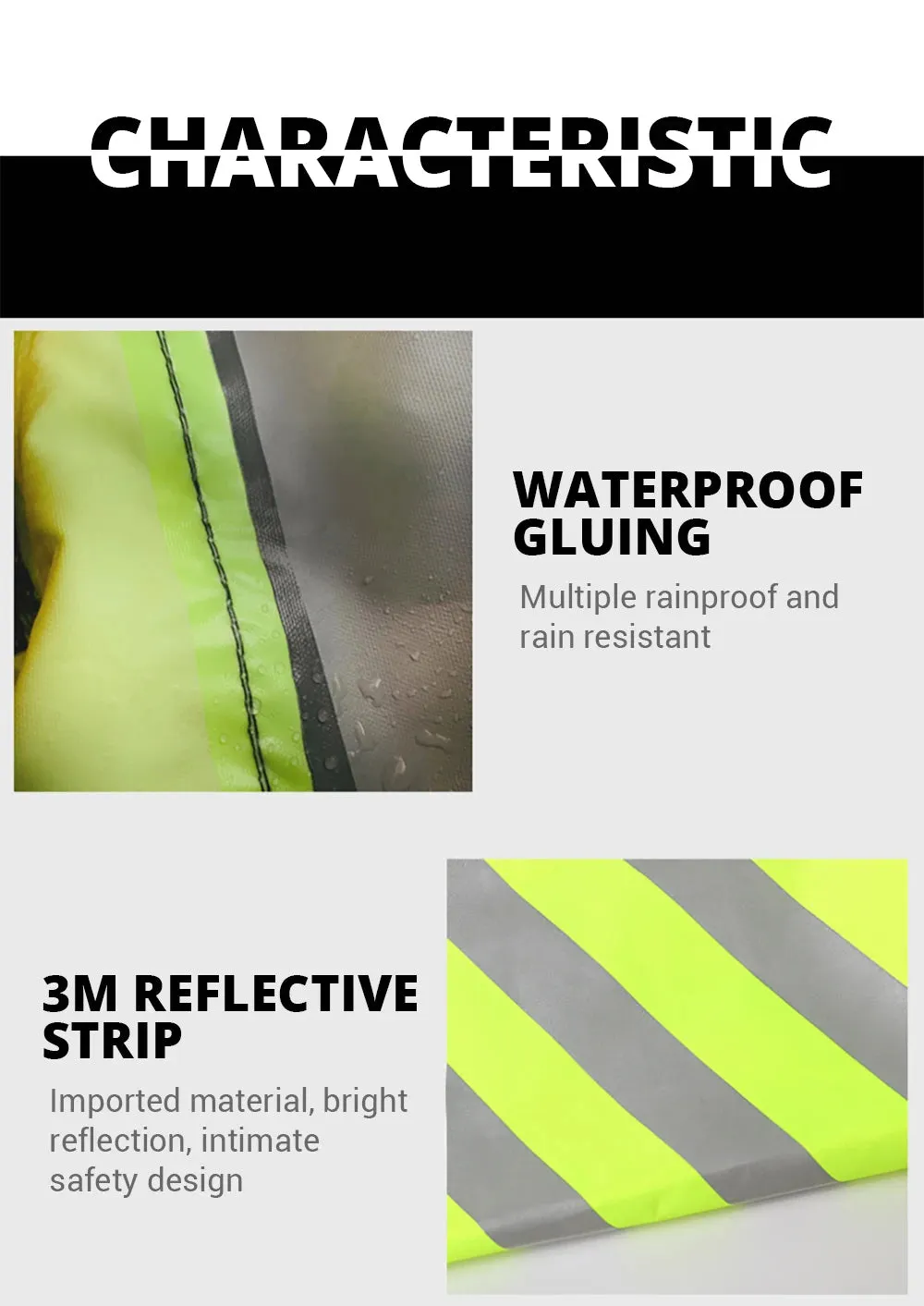 Reflective Waterproof Motorcycle Raincoat Suit