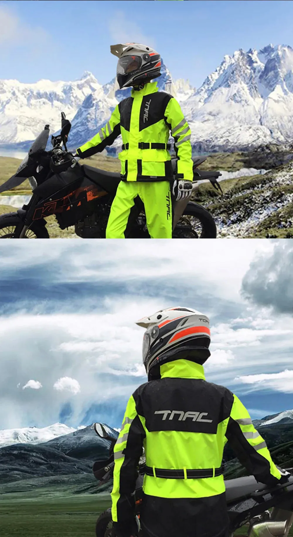 Reflective Waterproof Motorcycle Raincoat Suit