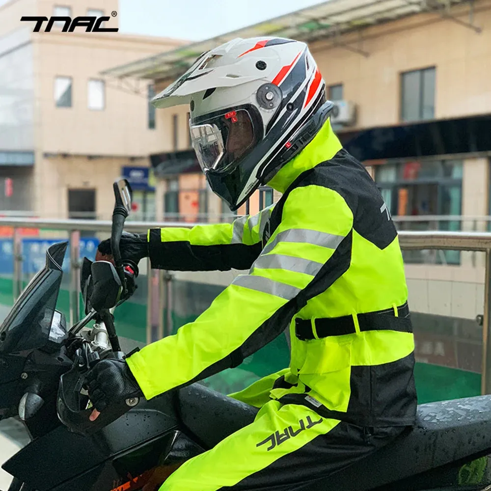 Reflective Waterproof Motorcycle Raincoat Suit