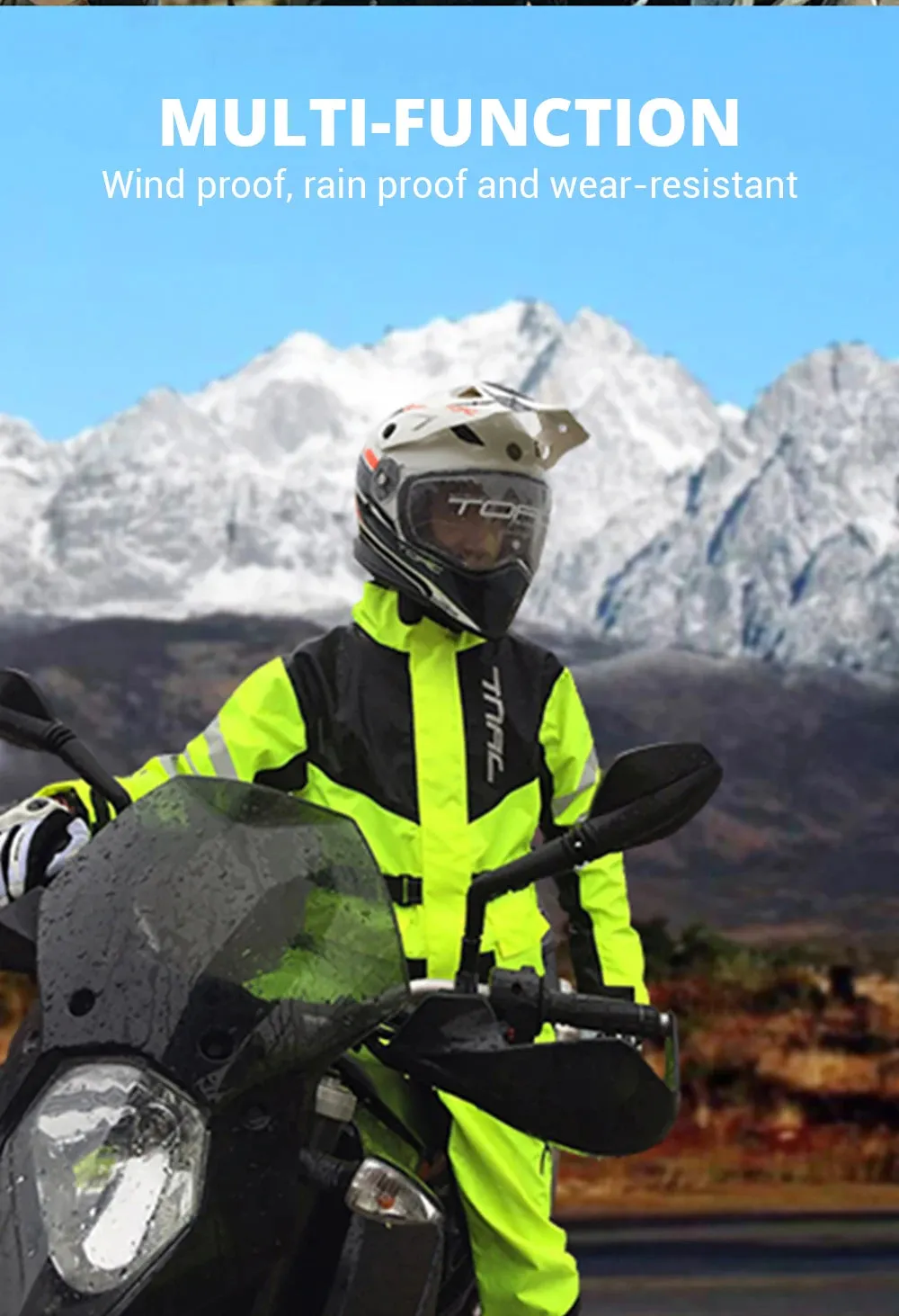Reflective Waterproof Motorcycle Raincoat Suit