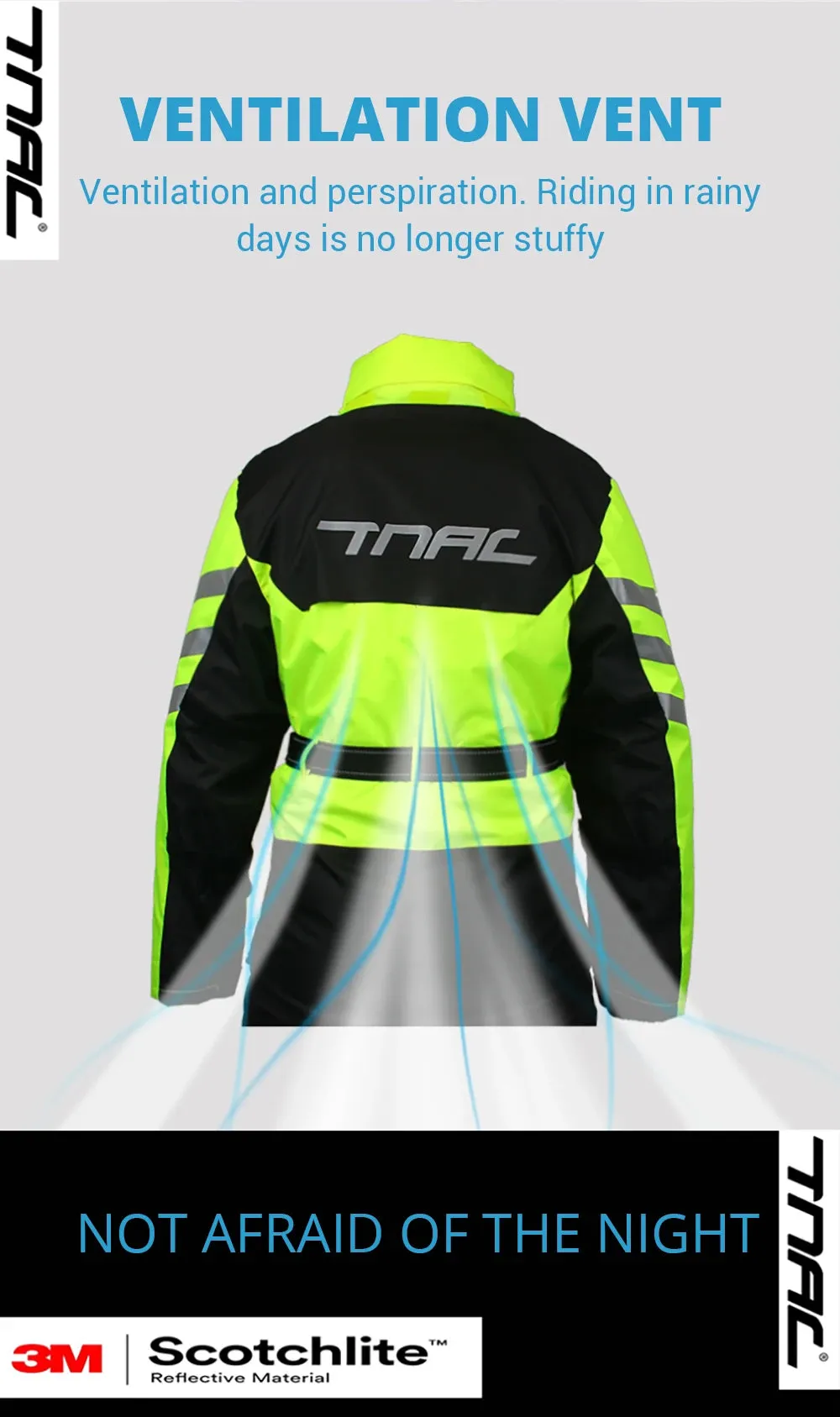 Reflective Waterproof Motorcycle Raincoat Suit