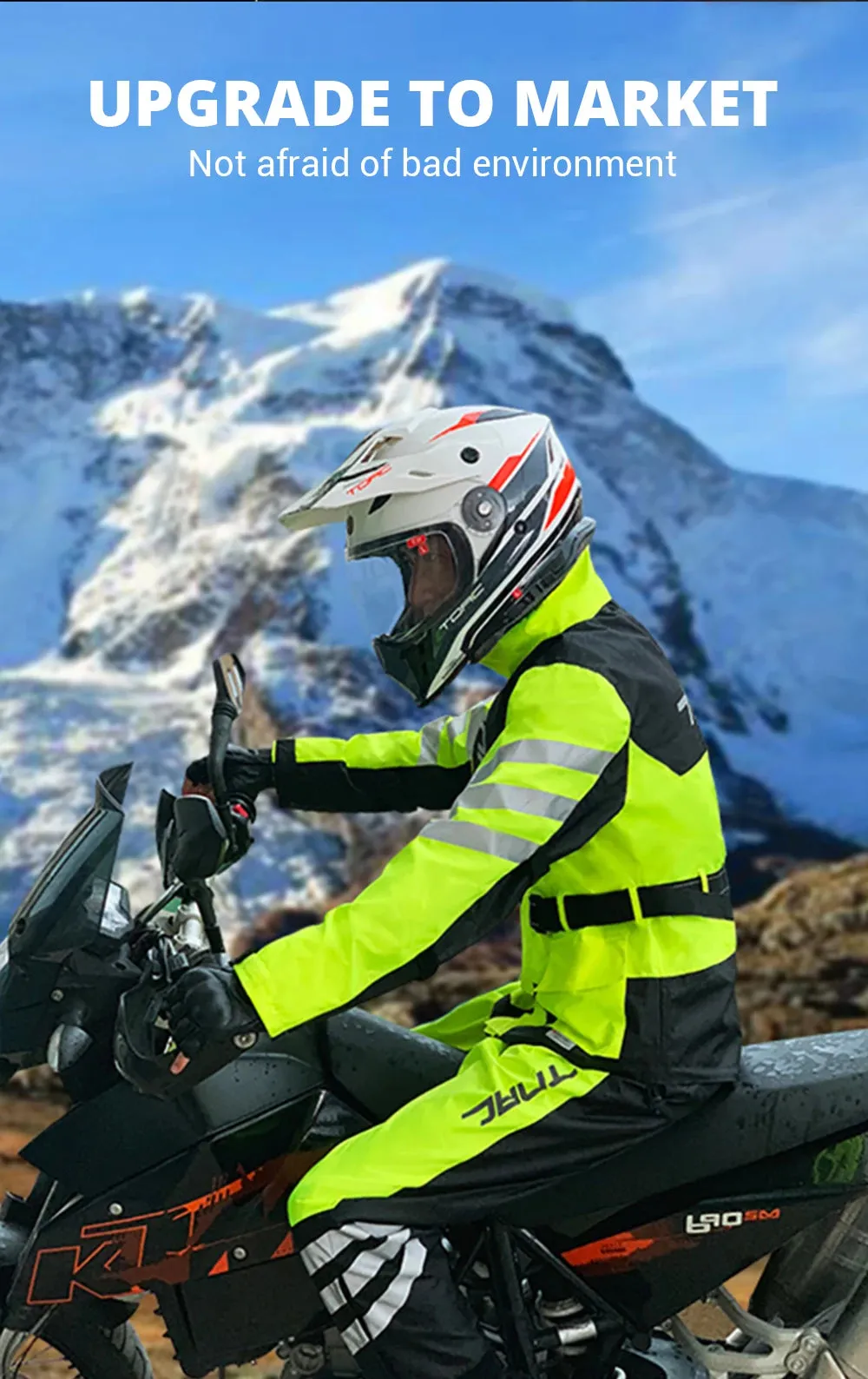 Reflective Waterproof Motorcycle Raincoat Suit