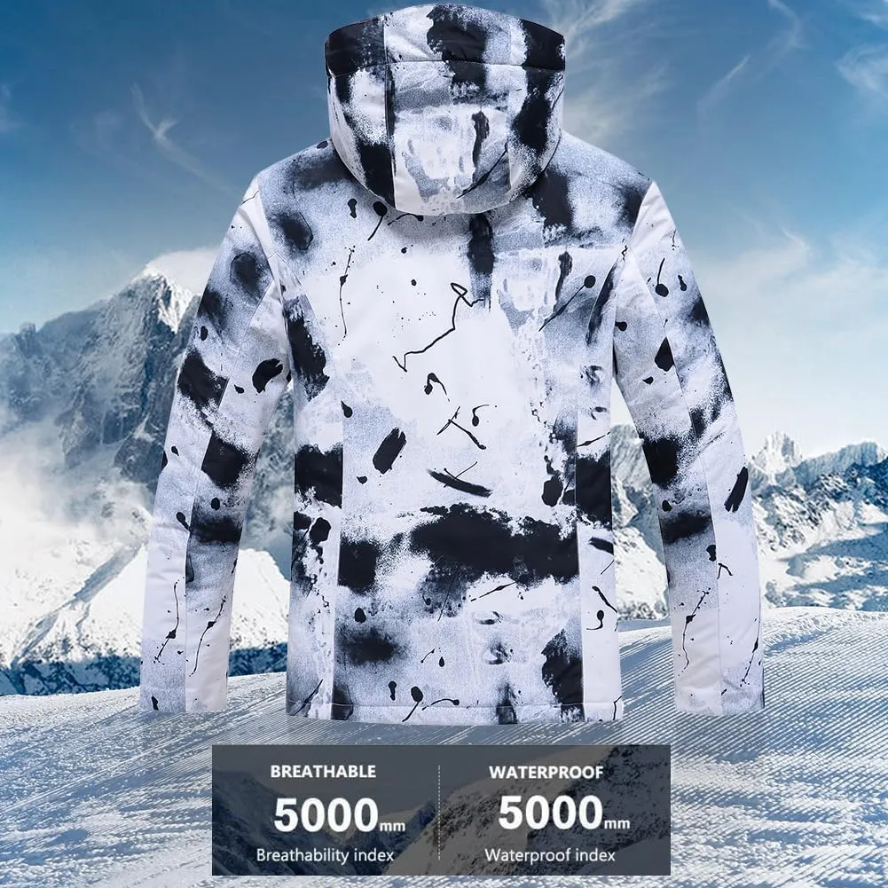 RIUIYELE Men's Ski Jacket and Pants Set Insulated Waterproof Snowsuits Winter Warm Outdoor Skiing Snowboard Jackets for Men