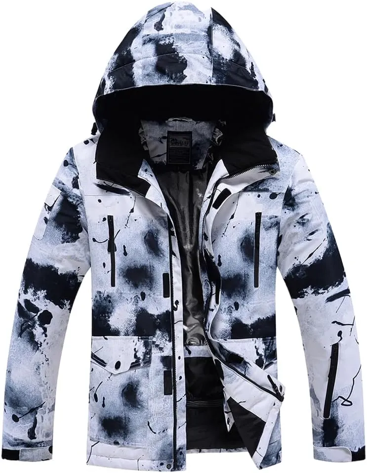 RIUIYELE Men's Ski Jacket and Pants Set Insulated Waterproof Snowsuits Winter Warm Outdoor Skiing Snowboard Jackets for Men