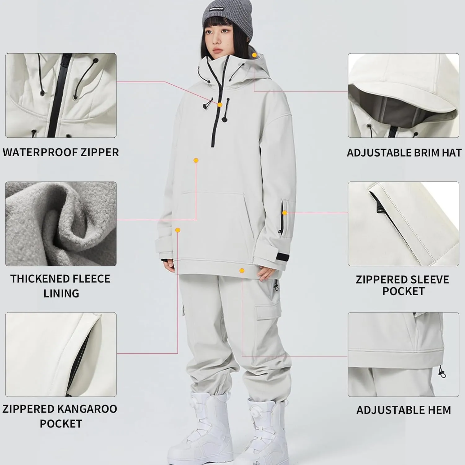 RIUIYELE Women's Ski Suit Outdoor Sports Snowboarding Jacket and Pants Waterproof Insulated Snow Suit
