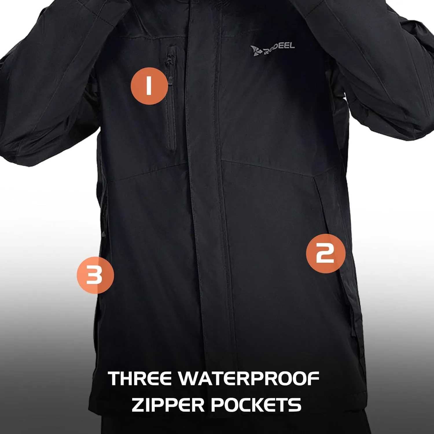 Rodeel Waterproof Fishing Rain Coat and Pant Suit for Men Outdoor Hiking (Rain Gear Jacket & Trouser Suit)