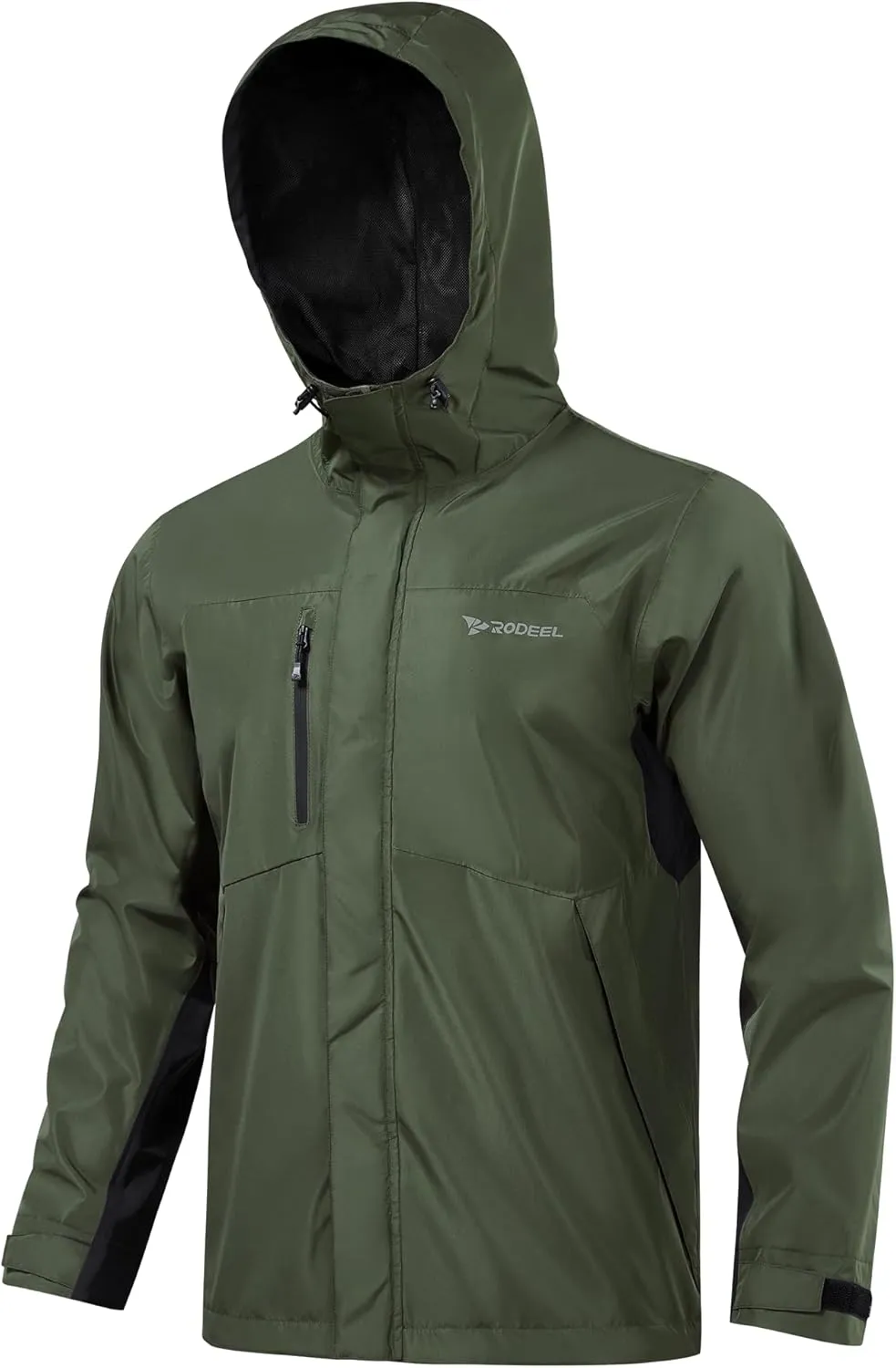 Rodeel Waterproof Fishing Rain Coat and Pant Suit for Men Outdoor Hiking (Rain Gear Jacket & Trouser Suit)