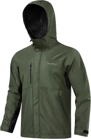 Rodeel Waterproof Fishing Rain Coat and Pant Suit for Men Outdoor Hiking (Rain Gear Jacket & Trouser Suit)