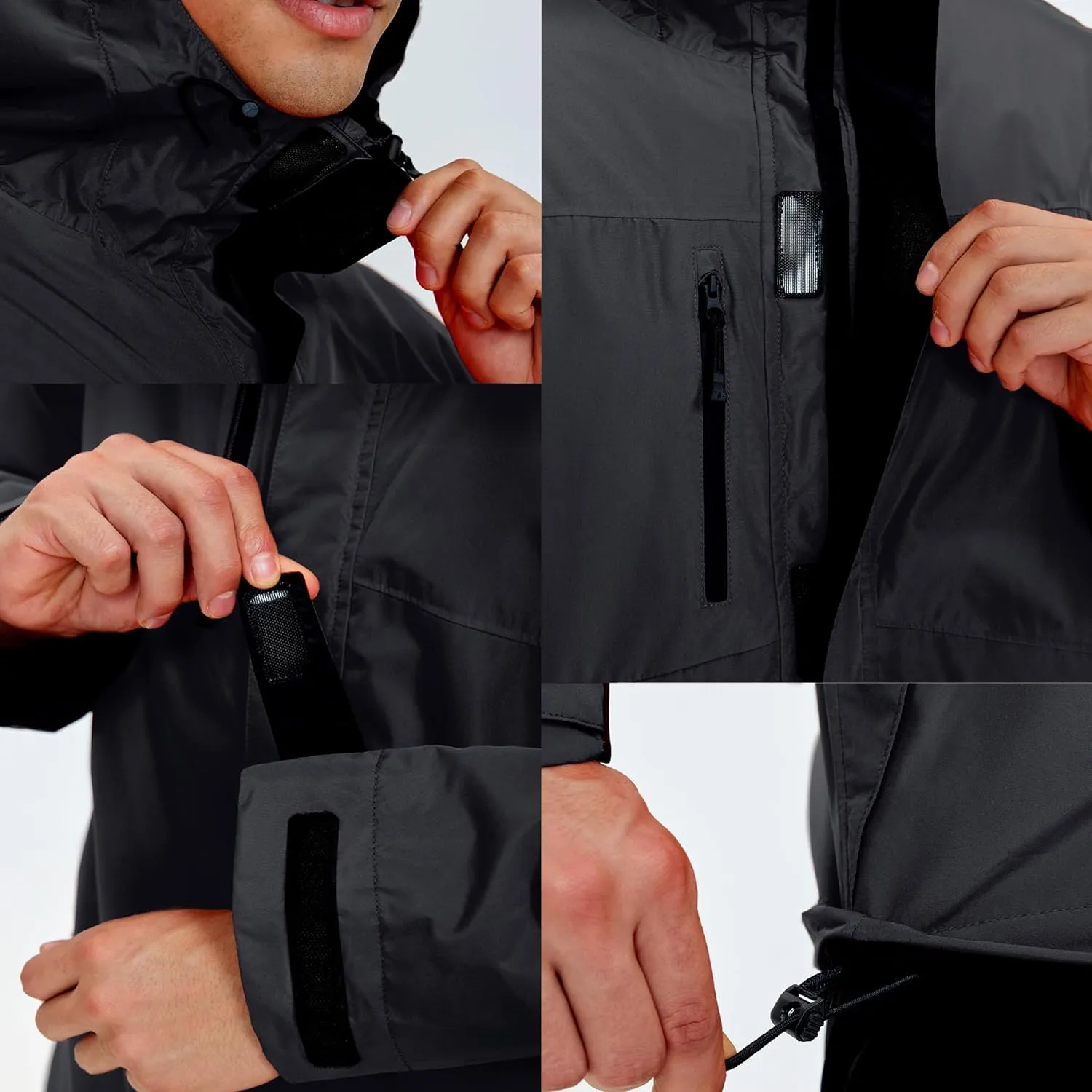 Rodeel Waterproof Fishing Rain Coat and Pant Suit for Men Outdoor Hiking (Rain Gear Jacket & Trouser Suit)