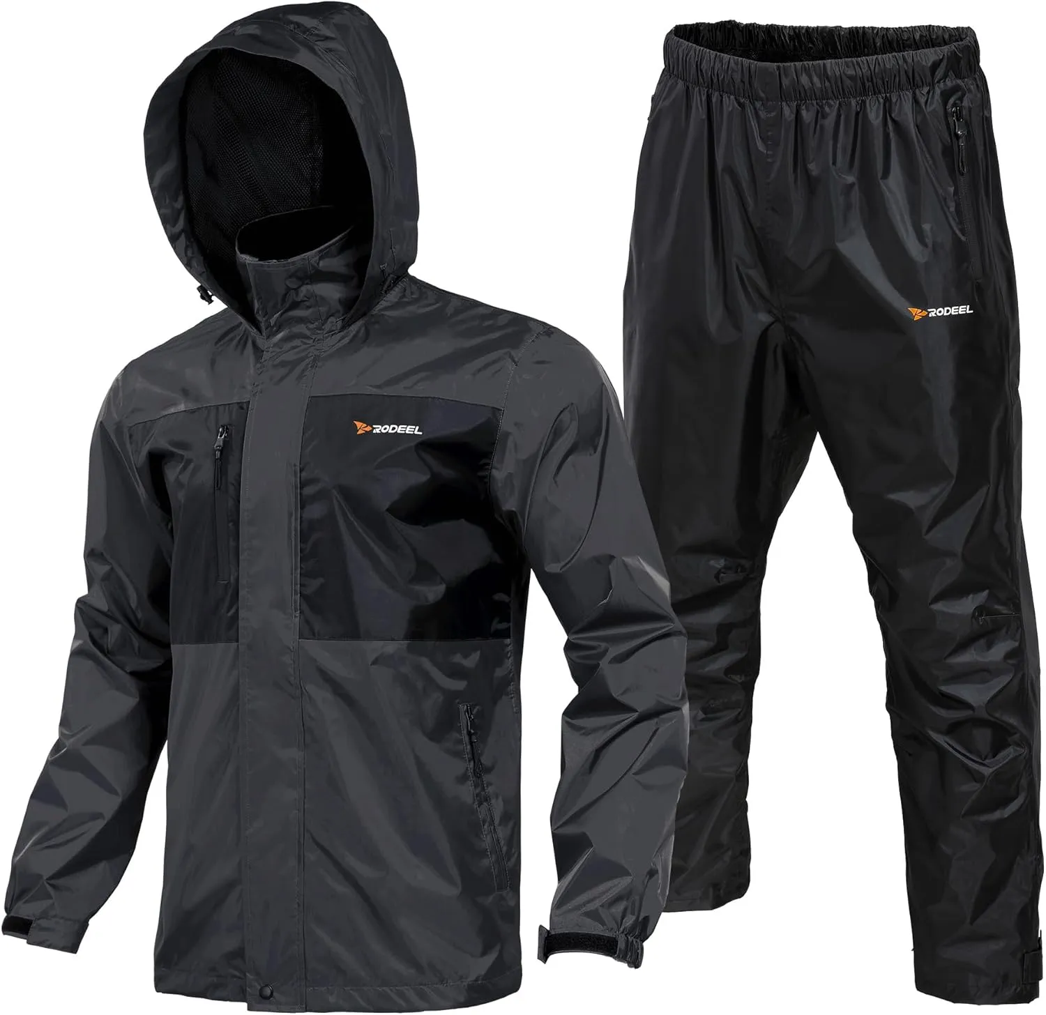 Rodeel Waterproof Fishing Rain Suit for Men (Rain gear Jacket & Trouser Suit)