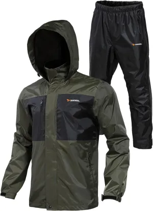 Rodeel Waterproof Fishing Rain Suit for Men (Rain gear Jacket & Trouser Suit)