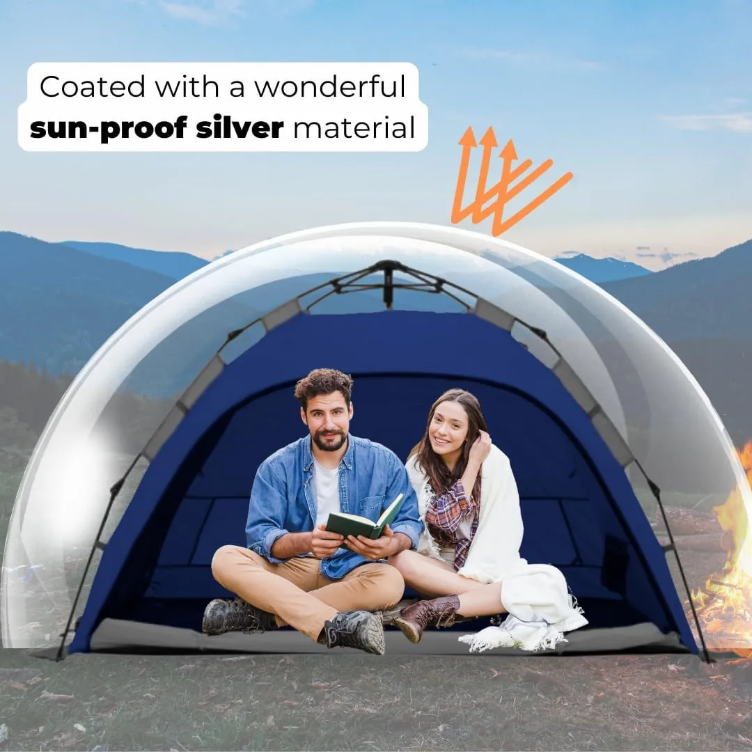 ROFFT Camping Tent, 3 Person Instant Pop Up Tent Water Resistant Three Layer Automatic Dome Tent, Large Lightweight 2 Seasons, Backpacking Tent for camping and beach Extensible Porch two mesh doors