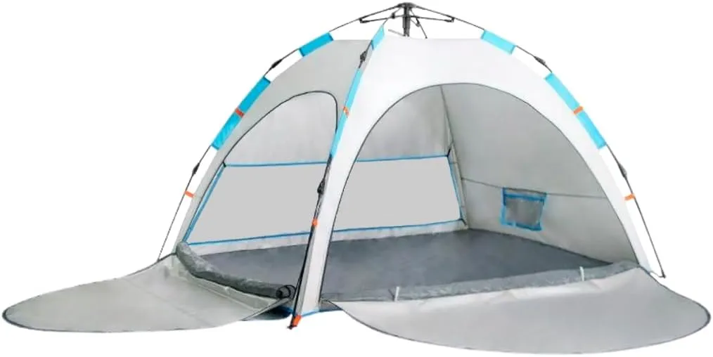 ROFFT Camping Tent, 3 Person Instant Pop Up Tent Water Resistant Three Layer Automatic Dome Tent, Large Lightweight 2 Seasons, Backpacking Tent for camping and beach Extensible Porch two mesh doors