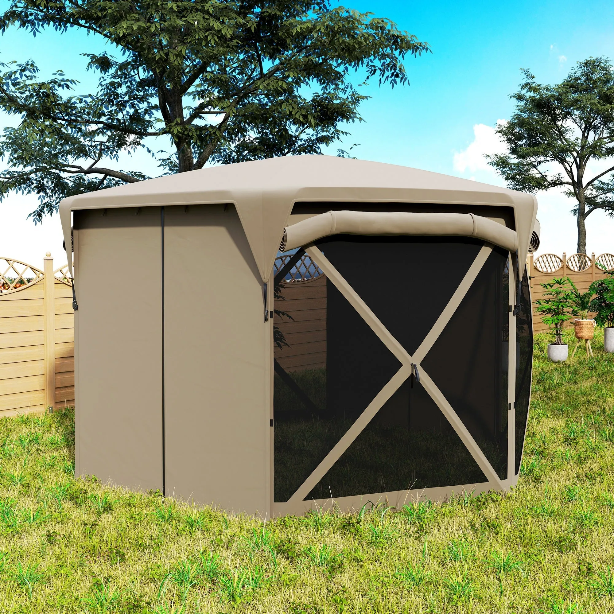 Rootz 3 x 3.5 Pop-Up Garden Tent - Pavilion - Gazebo - UPF30  Protection - 345cm x 300cm x 210cm
