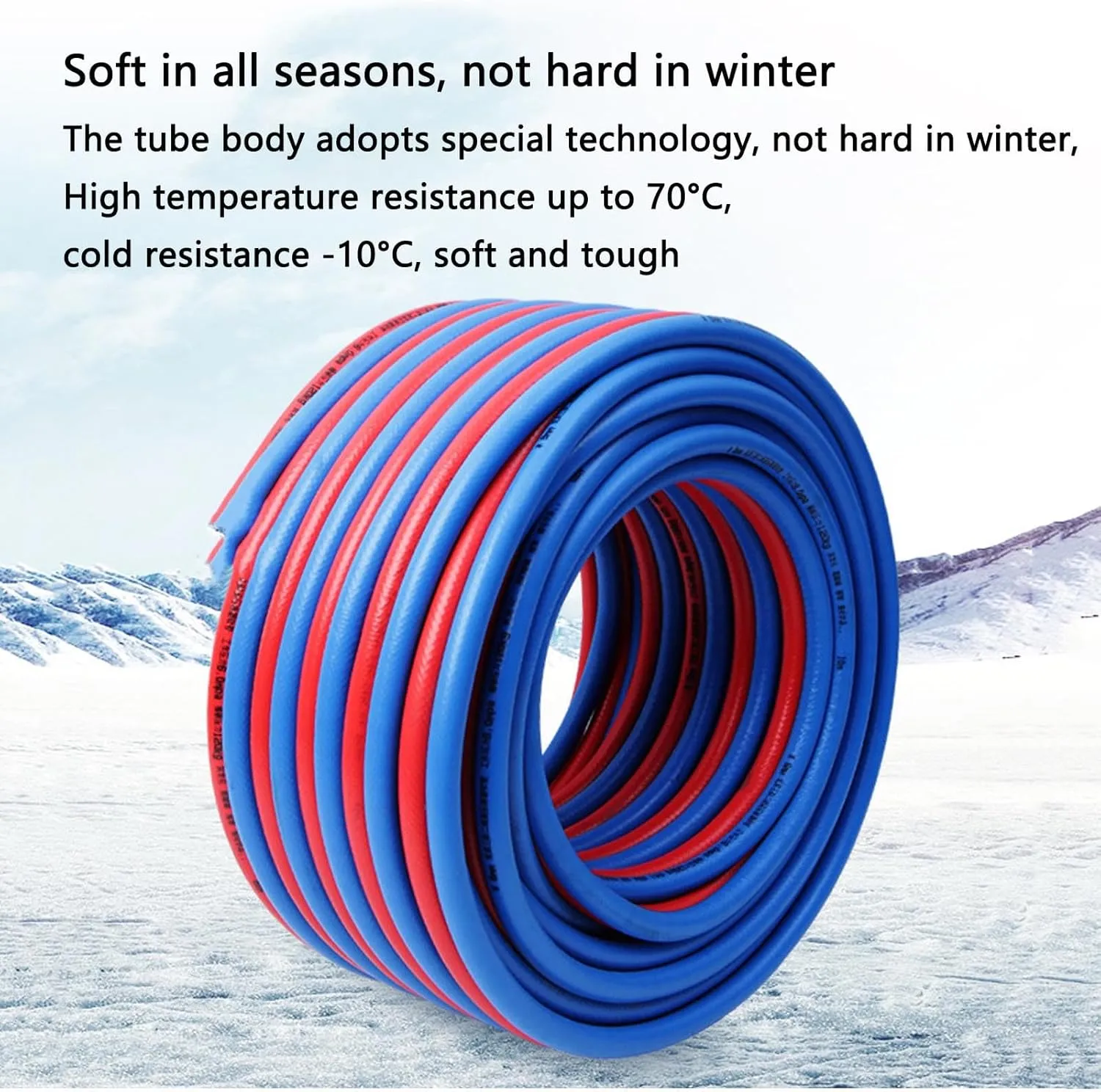 RSBFER Twin Welding Torch Hose, Oxygen Acetylene Hose, Red & Blue, Industrial Explosion-Proof Hose for Cutting & Welding,5m