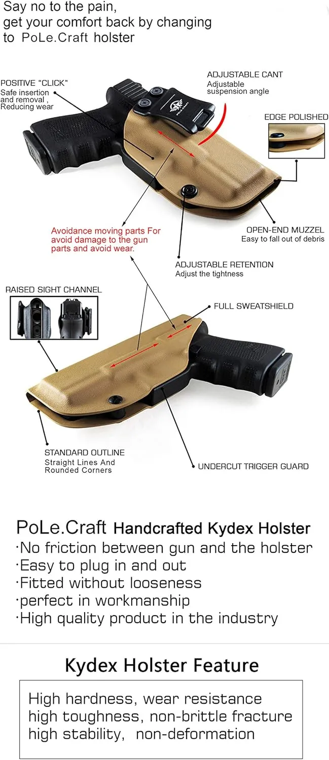 Ruger LCP 380 Holster IWB Kydex Holster Fit: Ruger LCP 380 Auto⎜Inside Waistband Carry - Adj. Cant Retention⎜Cover Mag-Button⎜No Wear⎜No Jitter (Incompatible with attachments Such as Light/Laser)