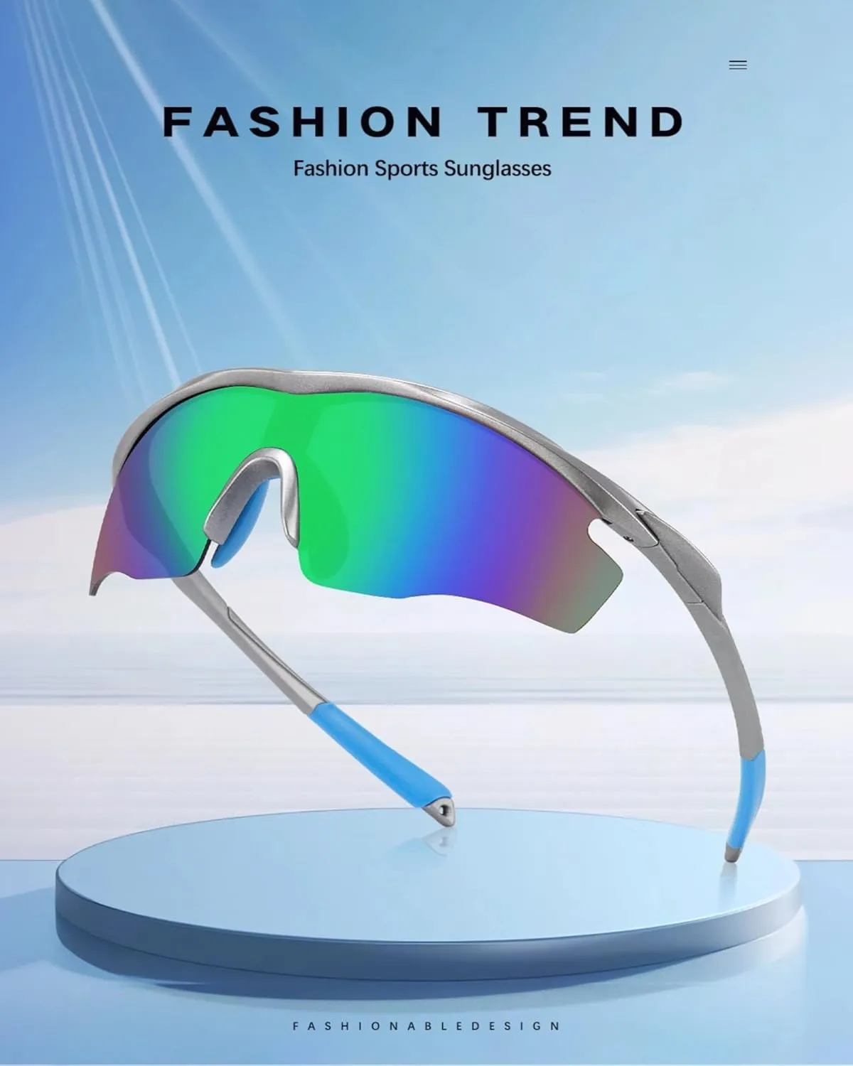 Running Sunglasses for men, Half-Frame One-Piece,Cycling Sunglasses, Windproof And Uv-Proof, Youth Baseball Sunglasses