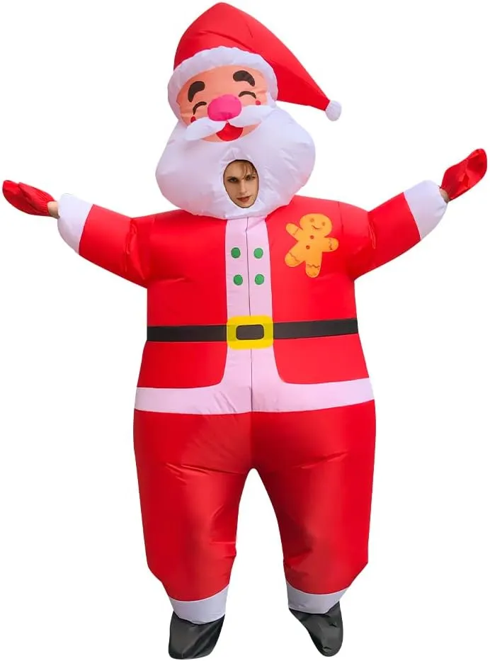 Santa Claus Inflatable Costume - Xmas Blow Up Suit Christmas Jumpsuit