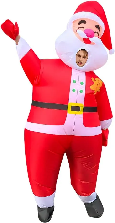 Santa Claus Inflatable Costume - Xmas Blow Up Suit Christmas Jumpsuit