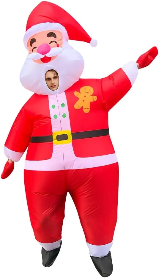 Santa Claus Inflatable Costume - Xmas Blow Up Suit Christmas Jumpsuit