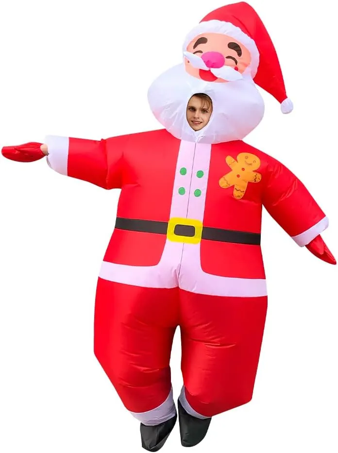 Santa Claus Inflatable Costume - Xmas Blow Up Suit Christmas Jumpsuit