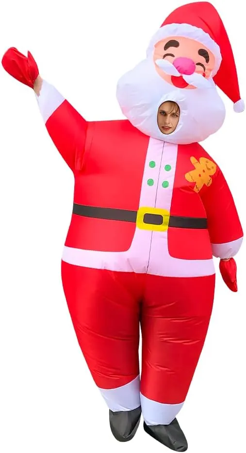 Santa Claus Inflatable Costume - Xmas Blow Up Suit Christmas Jumpsuit