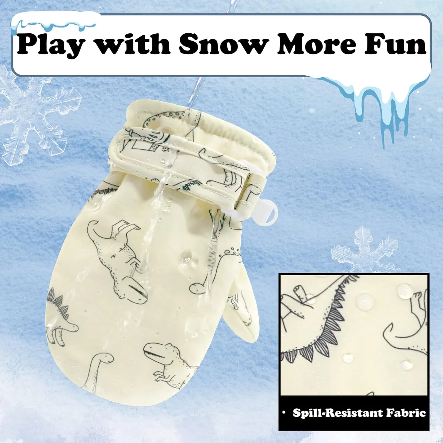 Sarfel Waterproof Toddler Mittens - Snow Gloves for Boys and Girls - Baby Winter Gloves