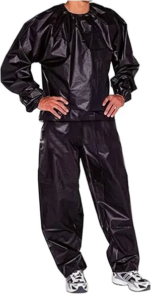 Sauna Suit Sauna Suit For Sweat Fitness Sauna Suit For The Whole Body Training Suit Made Of PVC Exercise, Training, Tear-Resistant，Fitness Sauna Suits (Color : Black, Size : X-Large)