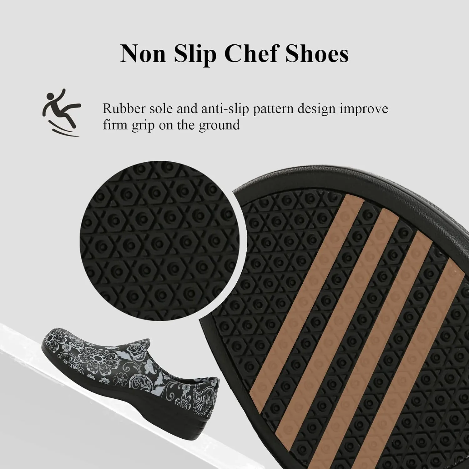 Scecocrs Non Slip Chef Shoes for Women, Waterproof & Oil Resistant Nursing Work Shoes for Hospital Garden Kitchen