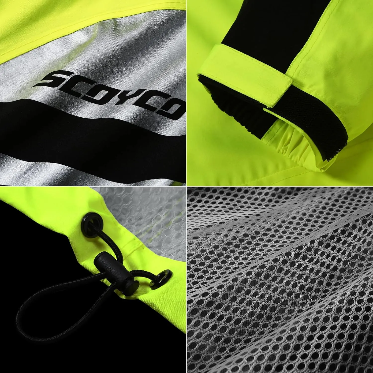 Scoyco Motorcycle Rain Suit Reflective Waterproof Rain Gear