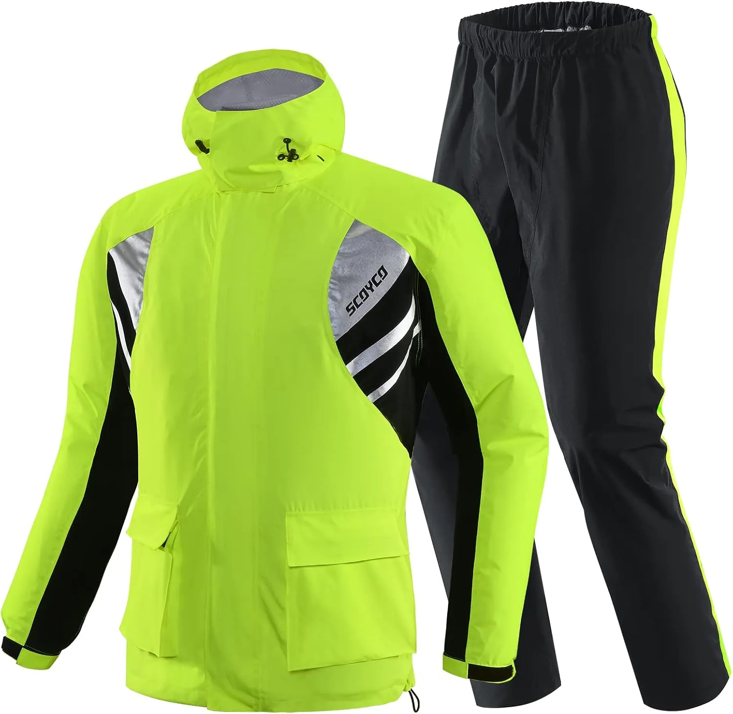 Scoyco Motorcycle Rain Suit Reflective Waterproof Rain Gear