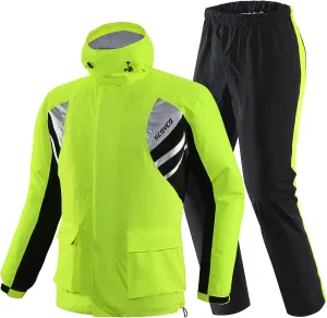 Scoyco Motorcycle Rain Suit Reflective Waterproof Rain Gear