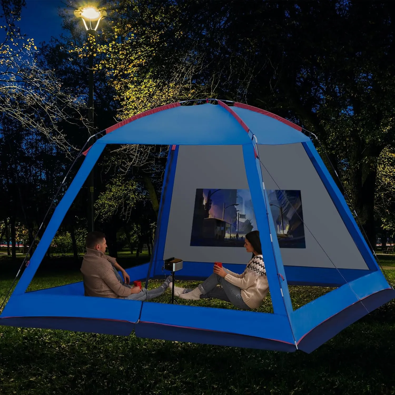 Screened Camping Tent Weatherproof Camping Canopy Camping Tent Screen Shelter Gazebos for Patios Outdoor Activities