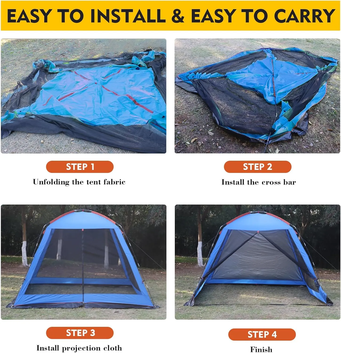 Screened Camping Tent Weatherproof Camping Canopy Camping Tent Screen Shelter Gazebos for Patios Outdoor Activities