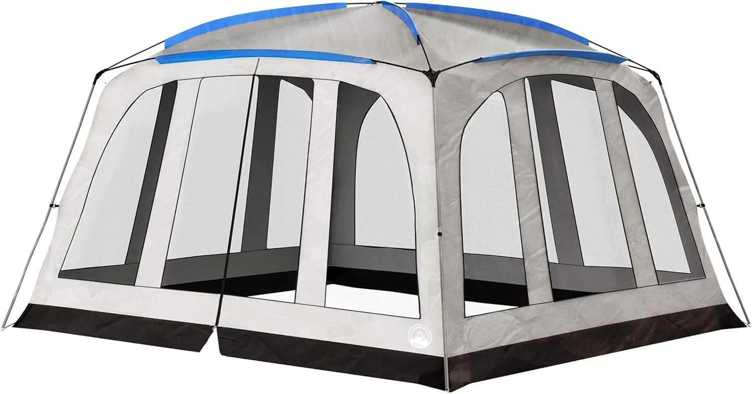 Screened-in Outdoor Canopy Tent – 14 x 12 Pop Up Shelter with Mosquito and UV Protection for Camping or Backyard – Screen House by Wakeman Outdoors Gray