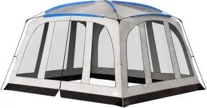 Screened-in Outdoor Canopy Tent – 14 x 12 Pop Up Shelter with Mosquito and UV Protection for Camping or Backyard – Screen House by Wakeman Outdoors Gray