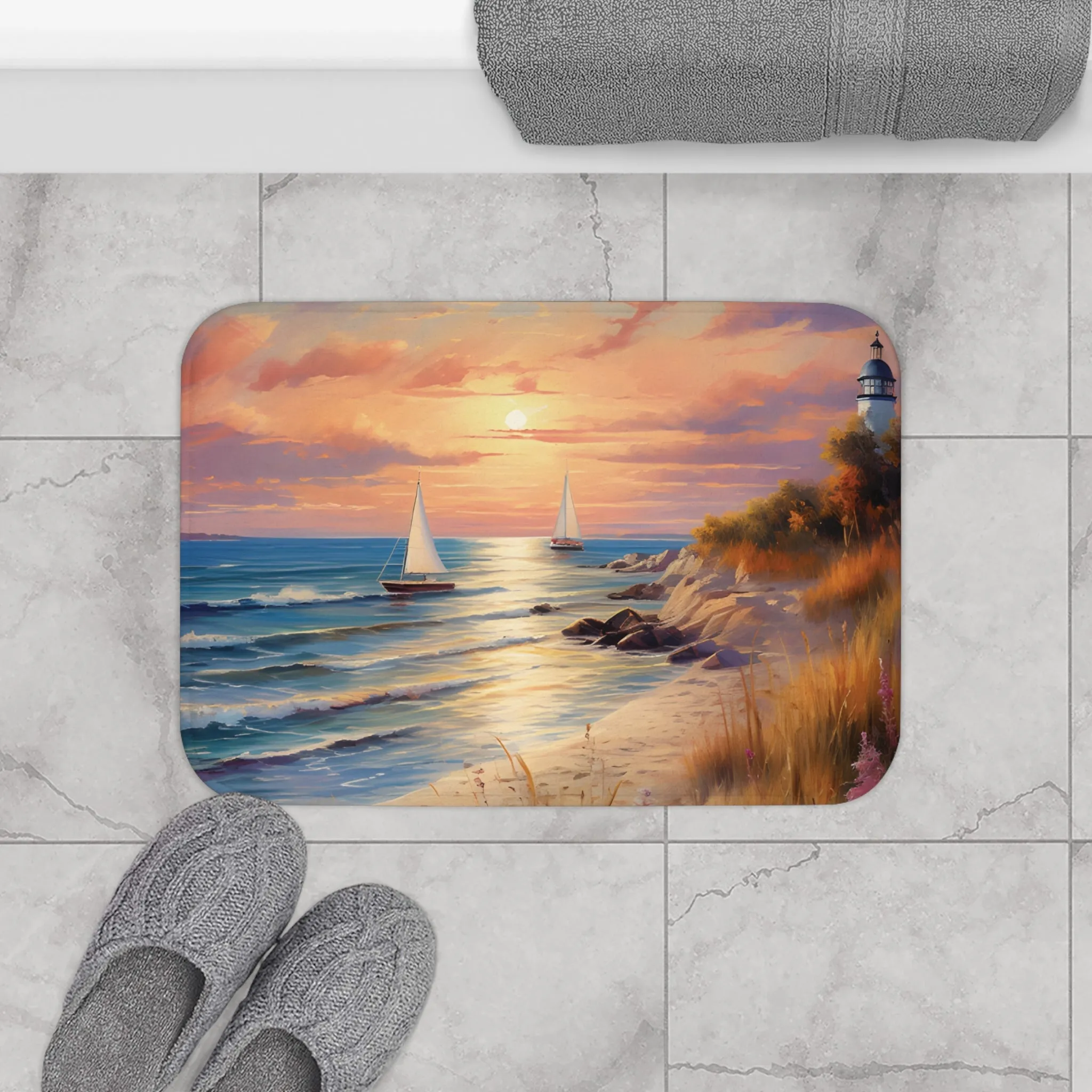 Seaside Retreat Memory Foam Bath Mat